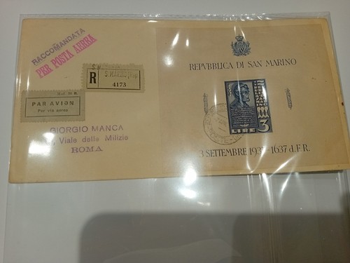 San marino 1947 raccomandata - san,