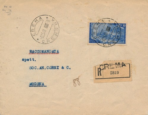 Italia 1948 raccomandata con - italia,