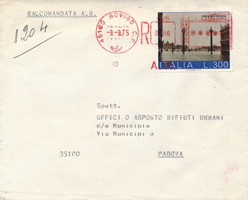Italia 1973 busta - 1973, raccomandata