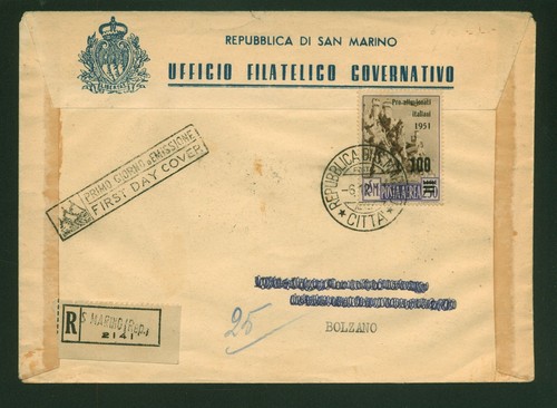 1951 busta fdc viaggiata - busta,