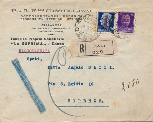 Italia rsi 1944 busta - italia,