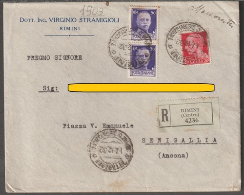 1903 storia postale regno d - storia,