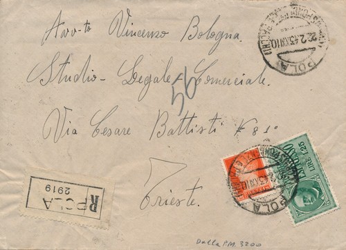 Italia 1943 busta raccomandata - italia,