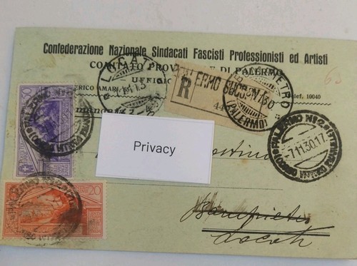 1930 busta raccomandata - busta,
