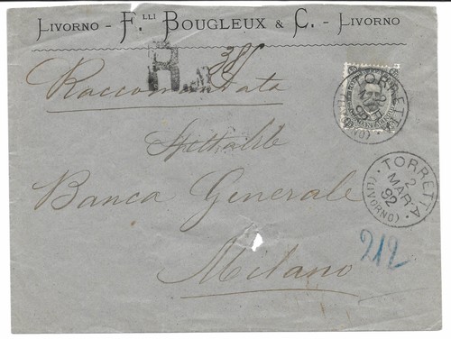 Regno 1892 raccomandata - 1892,