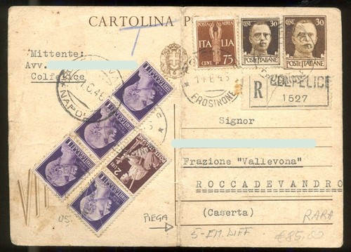 Cartolina 1946 raccomandata - 1946,