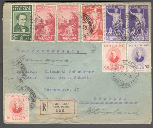 1938 italia raccomandata - 1938, per