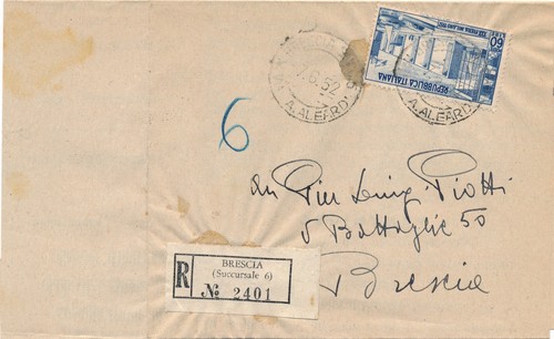 Italia 1952 raccomandata - italia,