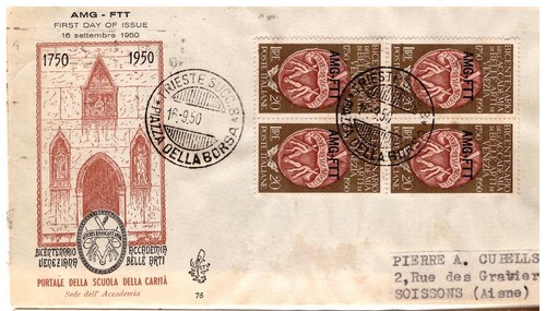 Fdc venetia trieste accademia - venetia, trieste: