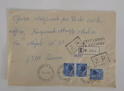 Busta raccomandata viaggiata