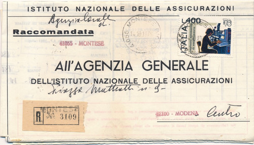 Italia 1976 raccomandata con - italia,